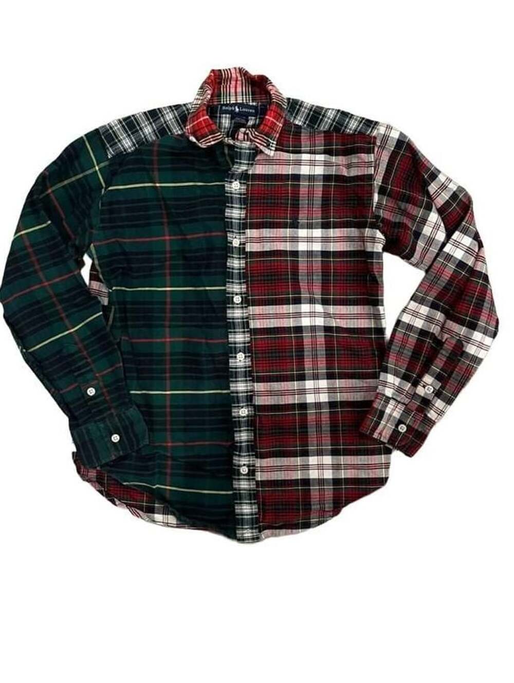 Ralph Lauren Kids Plaid Patchwork Button Down Shirt Size M 12/14